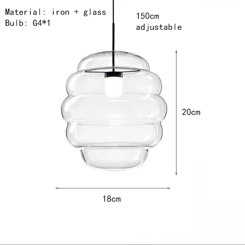 suspension en verre pour restaurant cuisine et bar