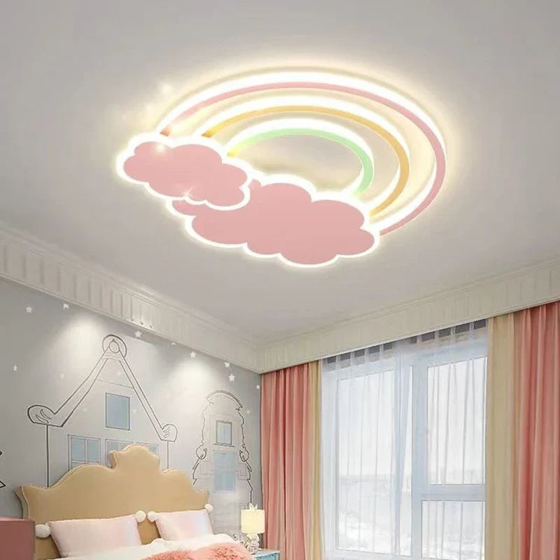 plafonnier nuage arc-en-ciel pour chambre d'enfant décorative et chaleureuse