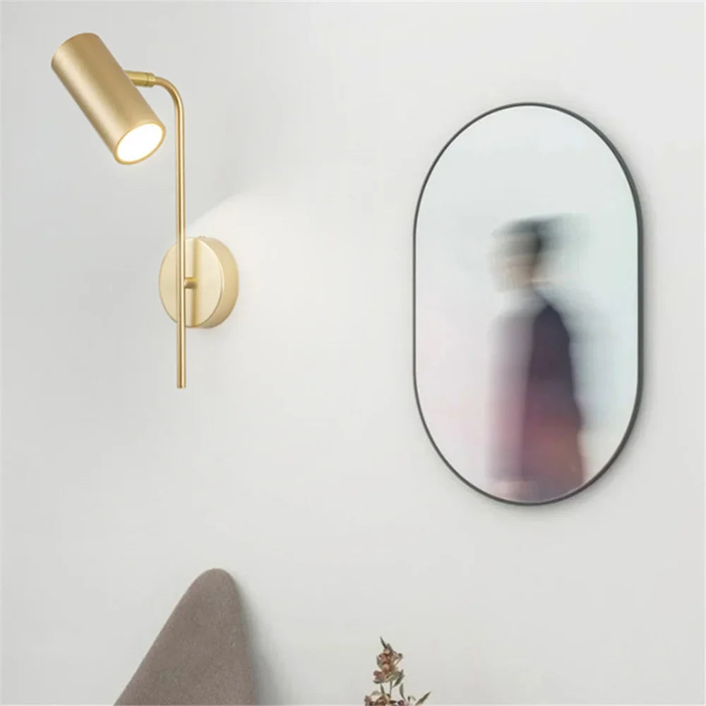 applique murale moderne rotative led avec long pôle interrupteur