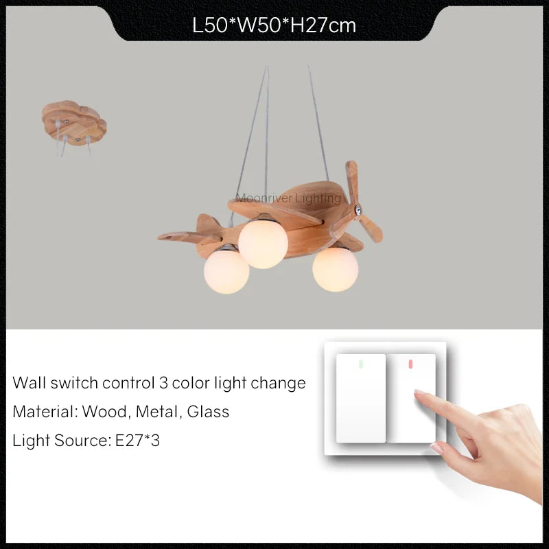 lustre en bois pour chambre d'enfant suspension décorative