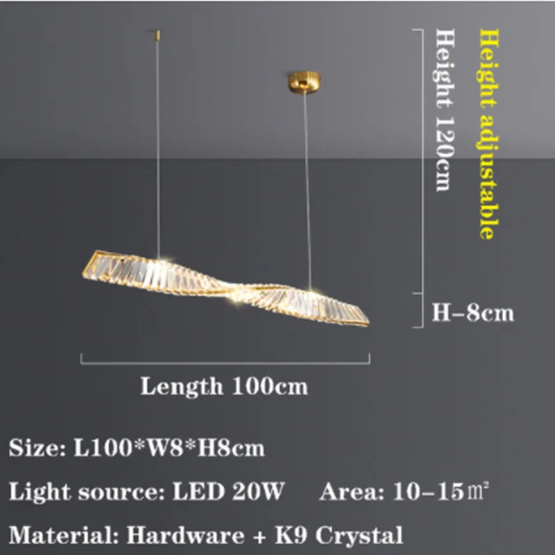 lustre en cristal design moderne pour ambiance élégante