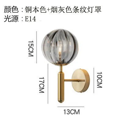Applique nordique chambre moderne à côté de boule de verre applique murale LED luminaire applique éclairage salle de bain miroir escalier lumière Luminaria