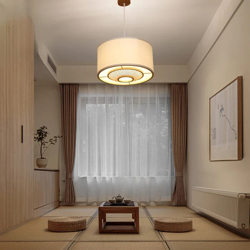 lustre en bambou style japonais pour intérieur zen