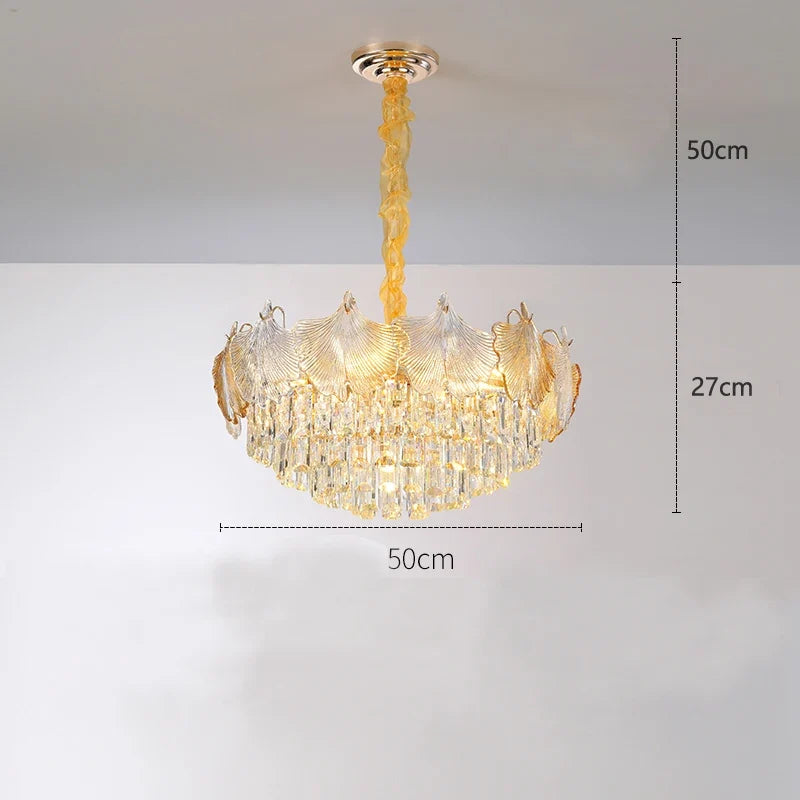 lustre en verre cristal design moderne pour intérieur élégant