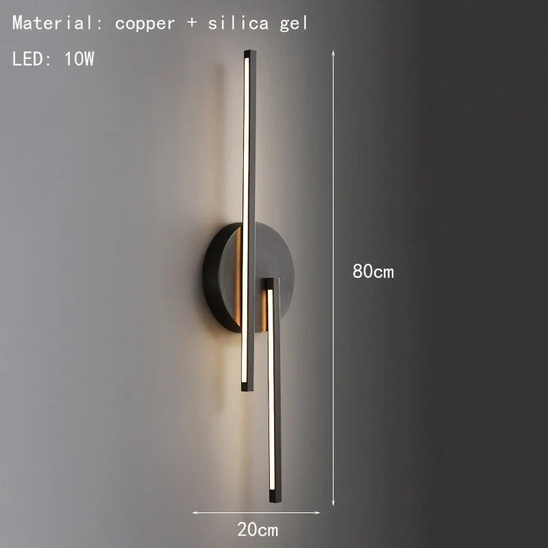 applique murale led minimaliste moderne en laiton