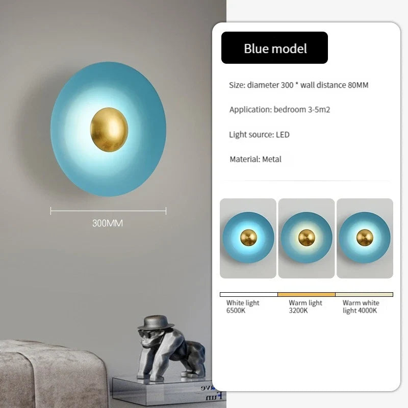 applique murale led ronde moderne pour décoration de luxe intérieure
