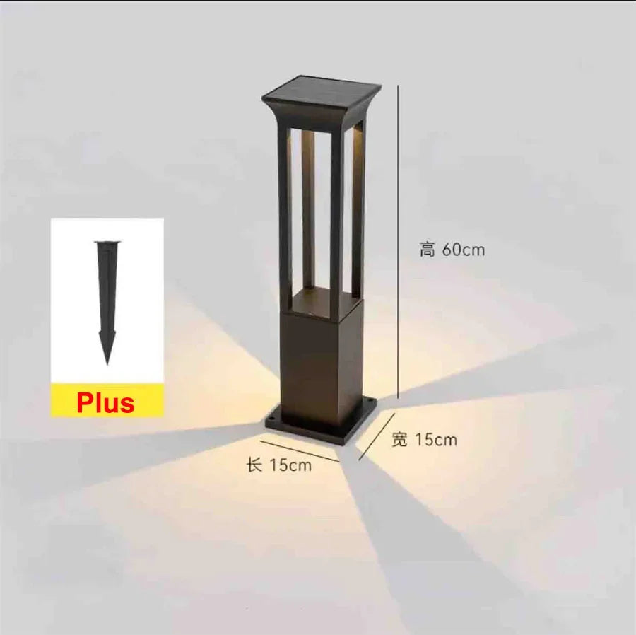 lampe solaire d'extérieur en aluminium pour éclairage de jardin