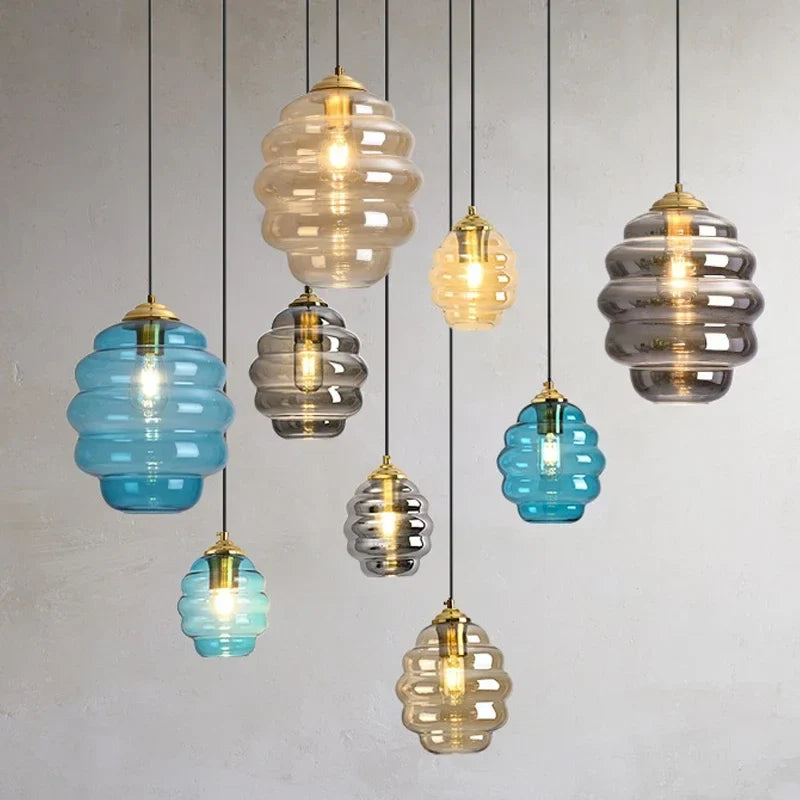 lustre moderne en verre pour cuisine et restaurant