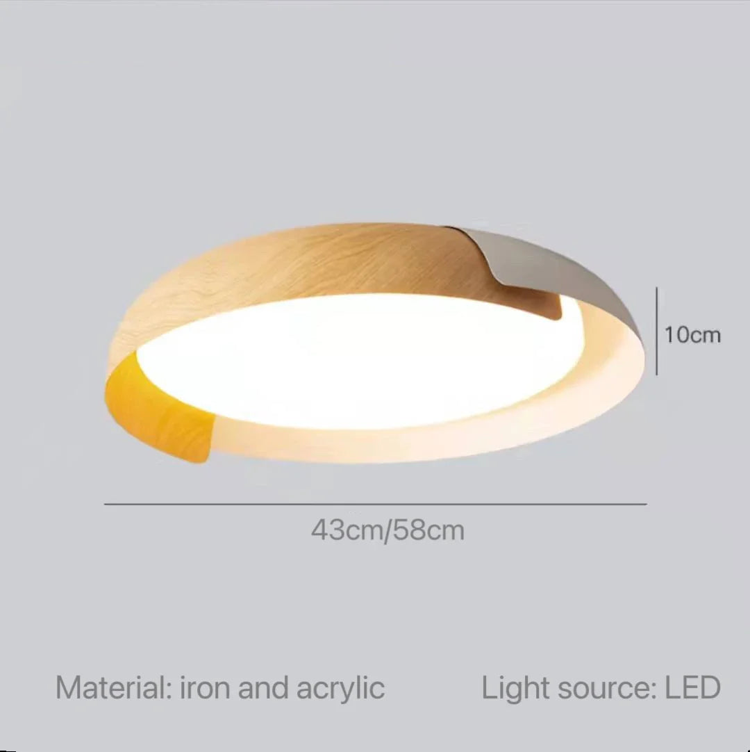 plafonnier nordique en bois pour décoration intérieure et éclairage LED