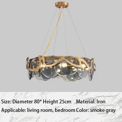 lustre LED de luxe pour décoration intérieure en verre élégant