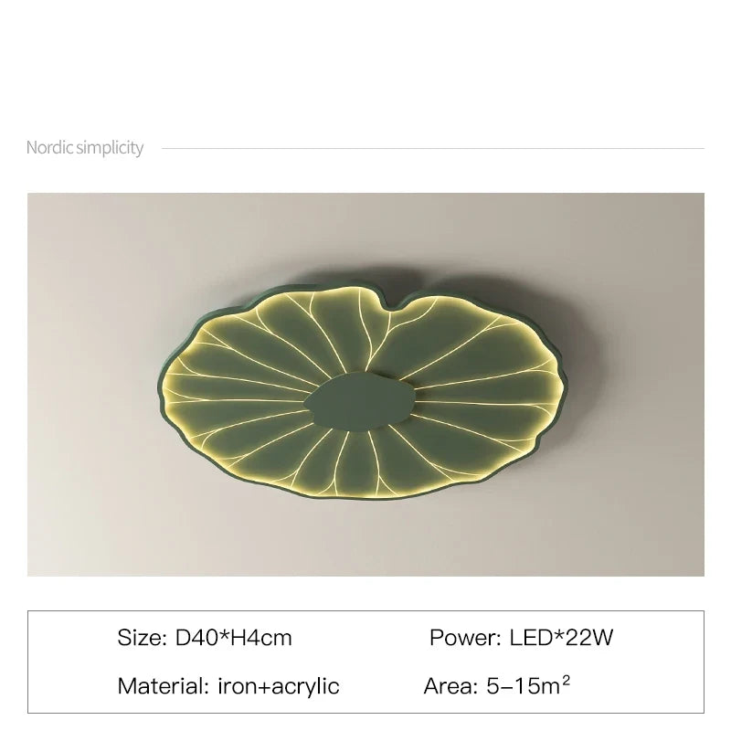 plafonnier led créatif en forme de feuille de lotus décoratif