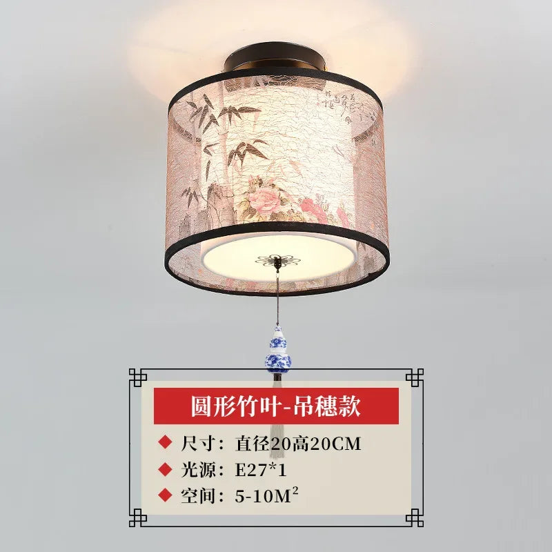 lustre chinois créatif lotus éclairage suspendu peinture décorative