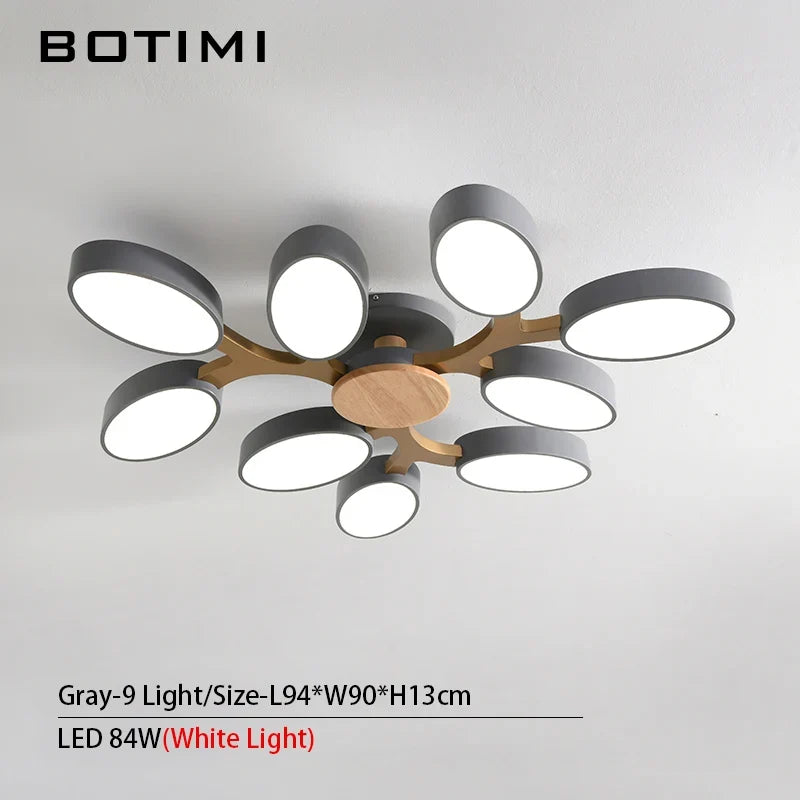 plafonnier LED gris en forme d'arbre