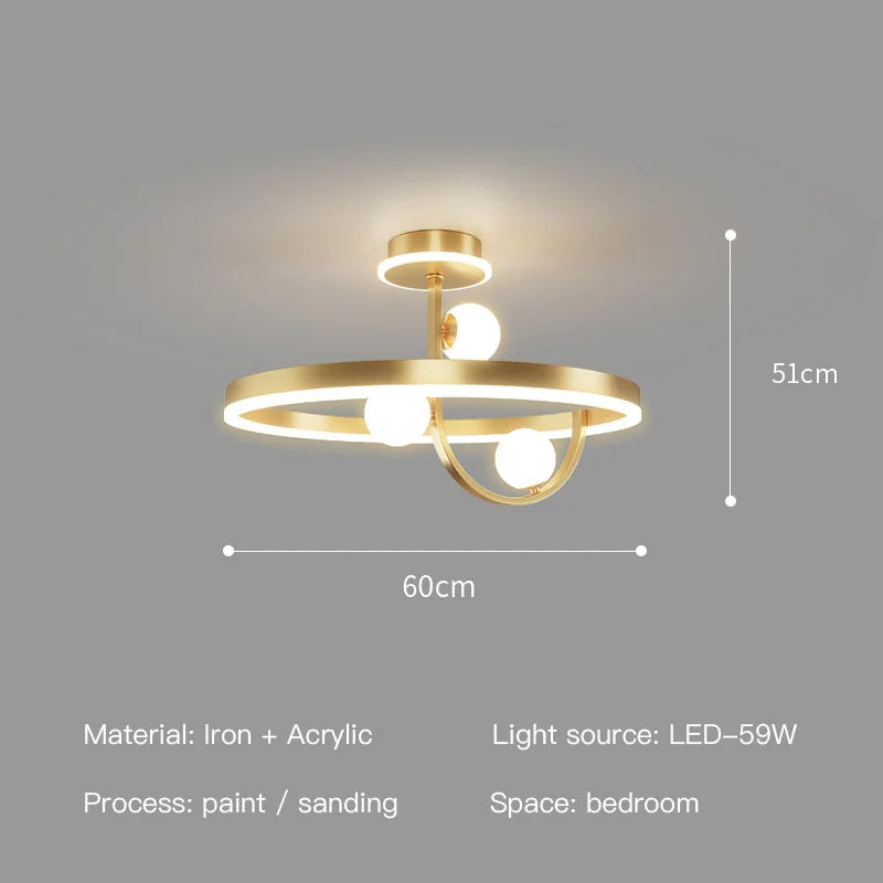 plafonnier led moderne en fer design nordique décoratif pour intérieur
