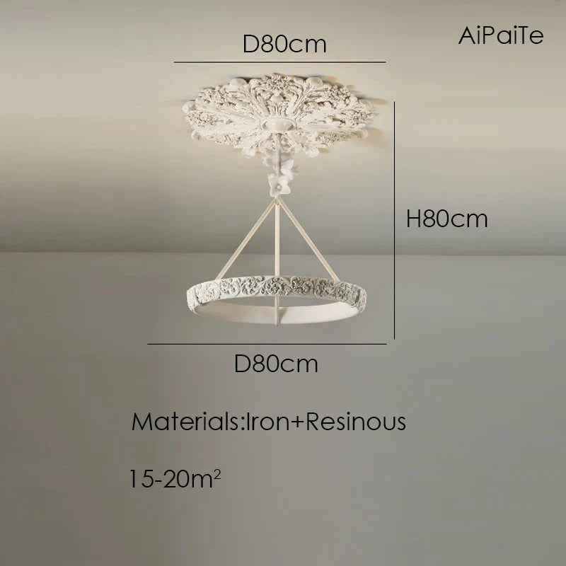 Aipaite Modern Faux Sculpture Round Chandelier is an indoor light fixture for living room, study and bedroom