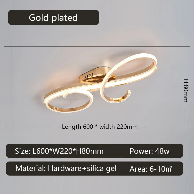 Electroplated Modern LED Chandelier, Suitable For Living Room, Bedroom, Carridor Foyer Study, Indoor Chandelier, Smart Home
