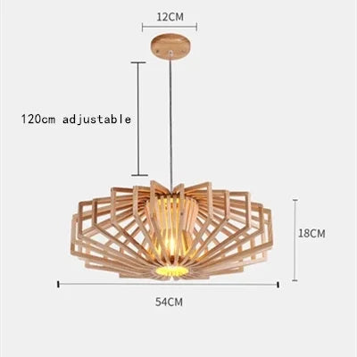 Simple Nordic solid wood chandelier warm bedroom lamp restaurant creative personalized wooden Chandelier