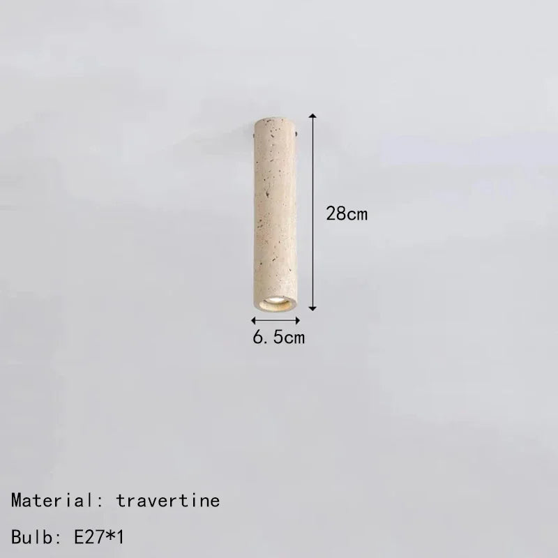 plafonnier cylindrique en pierre naturelle pour décoration intérieure