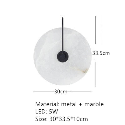 Applique murale LED en marbre naturel