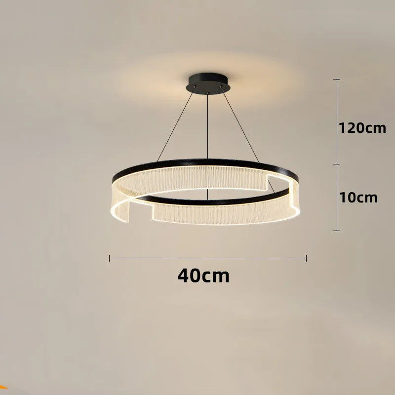 lustre à led circulaire en aluminium et acrylique pour intérieur décoratif