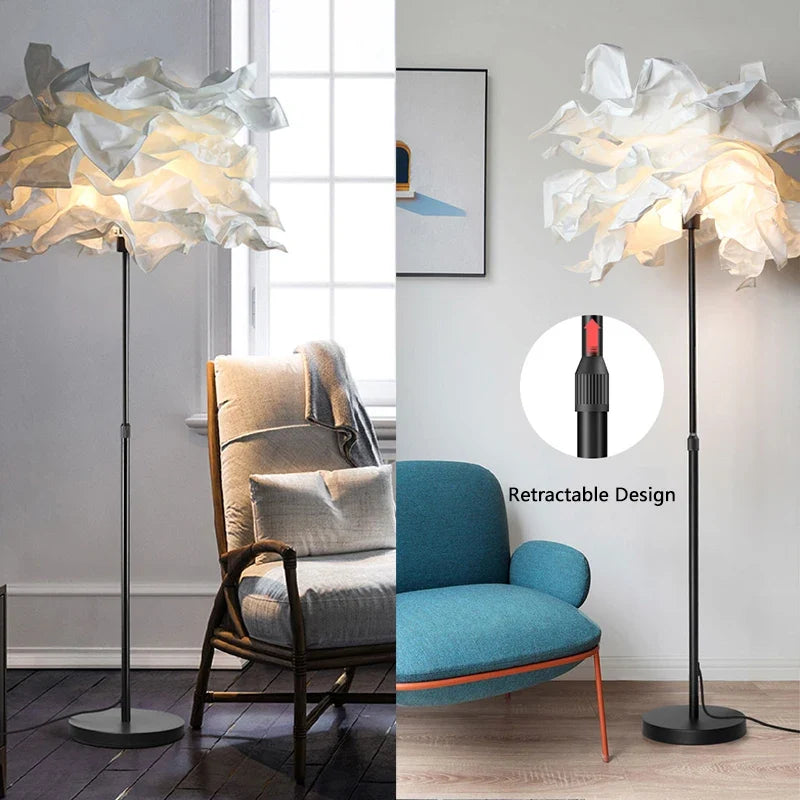 lampadaire créatif en papier avec poteau rétractable pour hôtel