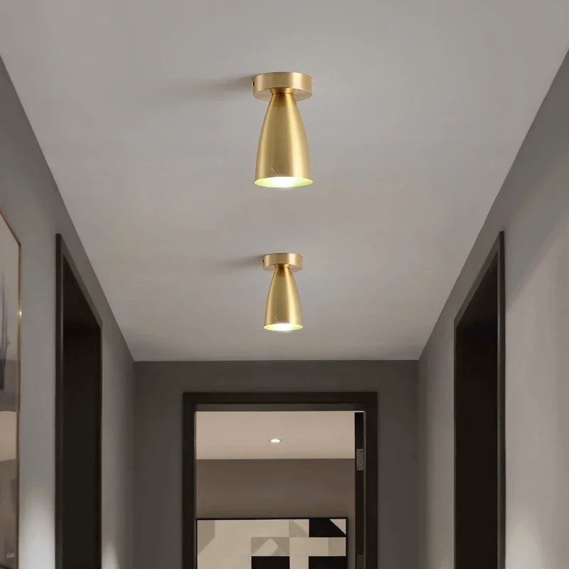 Balcony, American All Copper Ceiling, Small Ceiling Lamp, Nordic Modern Simple Cloakroom, Creative Porch, Entrance Hall Lamp