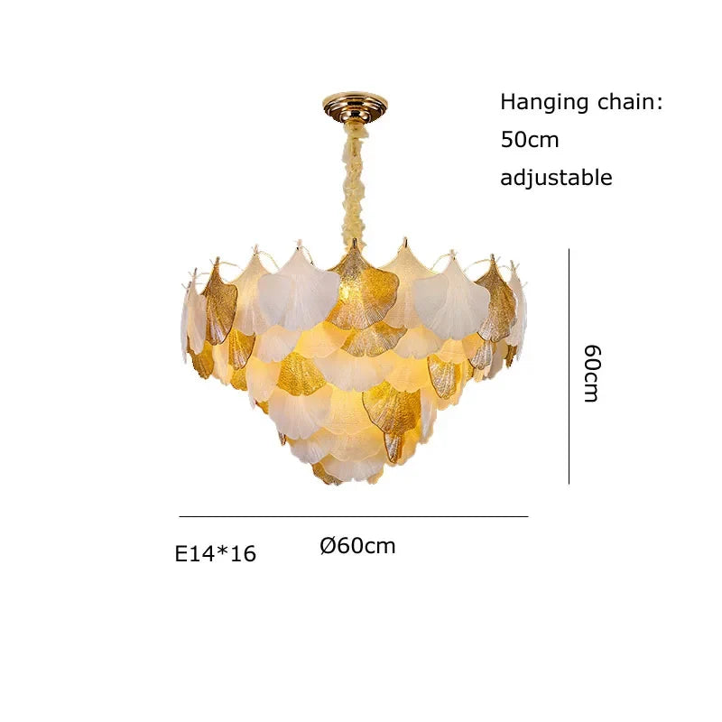 lustre suspendu à led design ginkgo réglable pour intérieur moderne