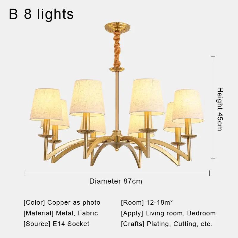 lustre rétro en tissu pour décoration intérieure campagne