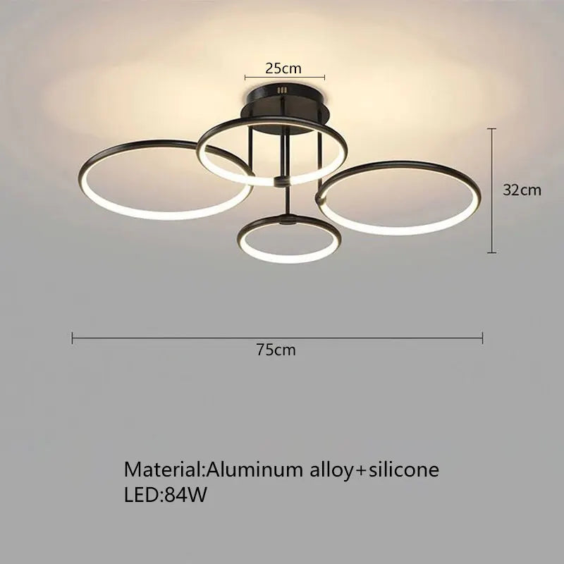 Plafonnier LED noir doré