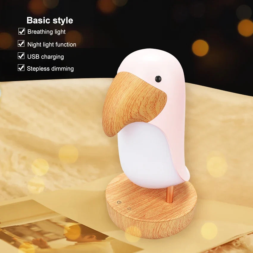 Toucan oiseau veilleuse Usb Rechargeable Lampe de Table Bluetooth Lampe chambre décor cadeau de noël pour enfants éclairage intérieur
