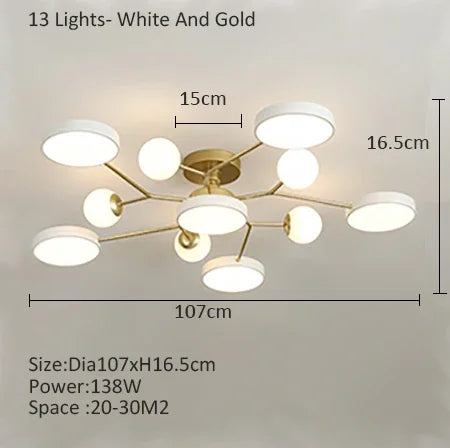 lustre led créatif pour éclairage intérieur moderne
