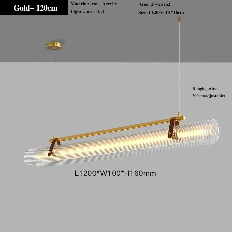 lustre en acrylique avec ceinture led pour éclairage moderne