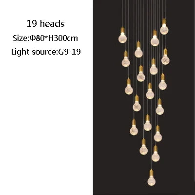 suspension moderne en verre pour villa de luxe