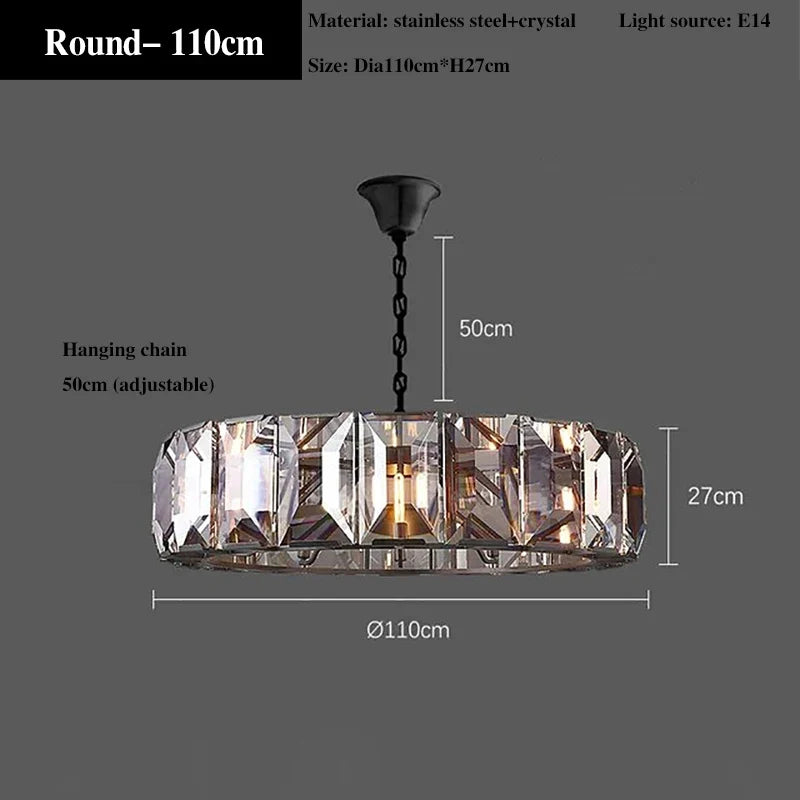 lustre en cristal de luxe moderne design éclairage suspendu