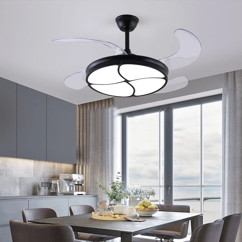 plafonnier led intelligent à pales rétractables design moderne