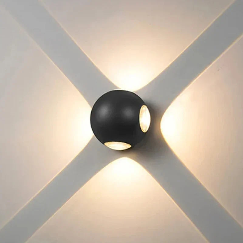 Hémisphère quatre côtés applique murale haut vers le bas Led 4W chevet couloir décor à la maison fond applique balcon jardin extérieur applique murale