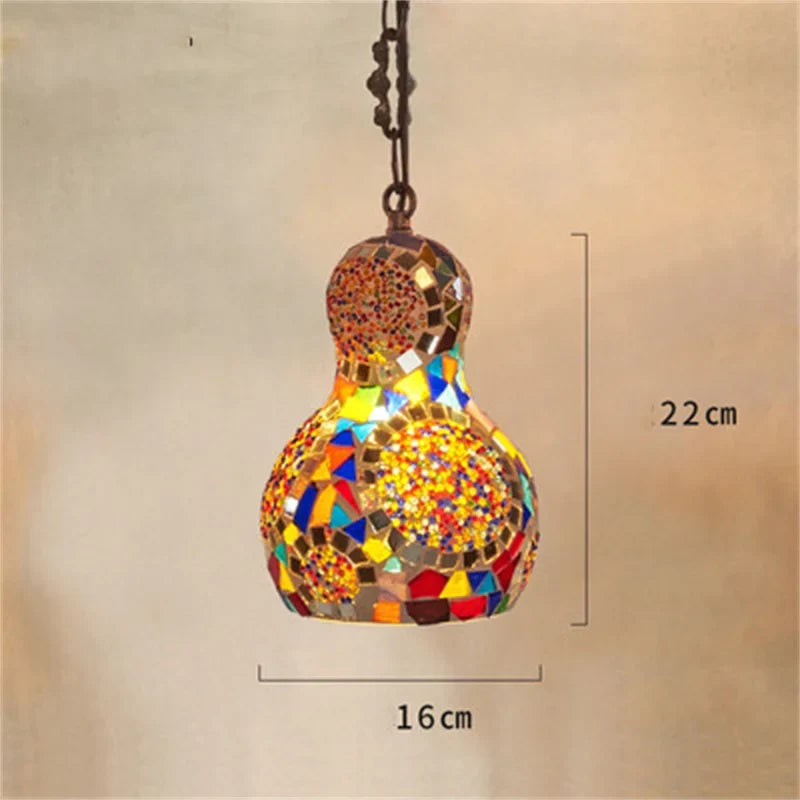 lustre en mosaïque turque fait main style art déco romantique en verre coloré