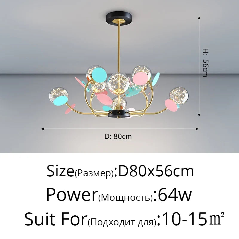 lustre led moderne atmosphérique nordique étoilé macaron créatif