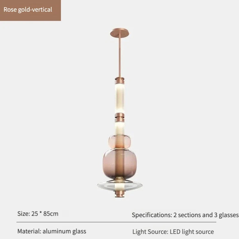 Suspensions design LED en verre de styliste du Canada
