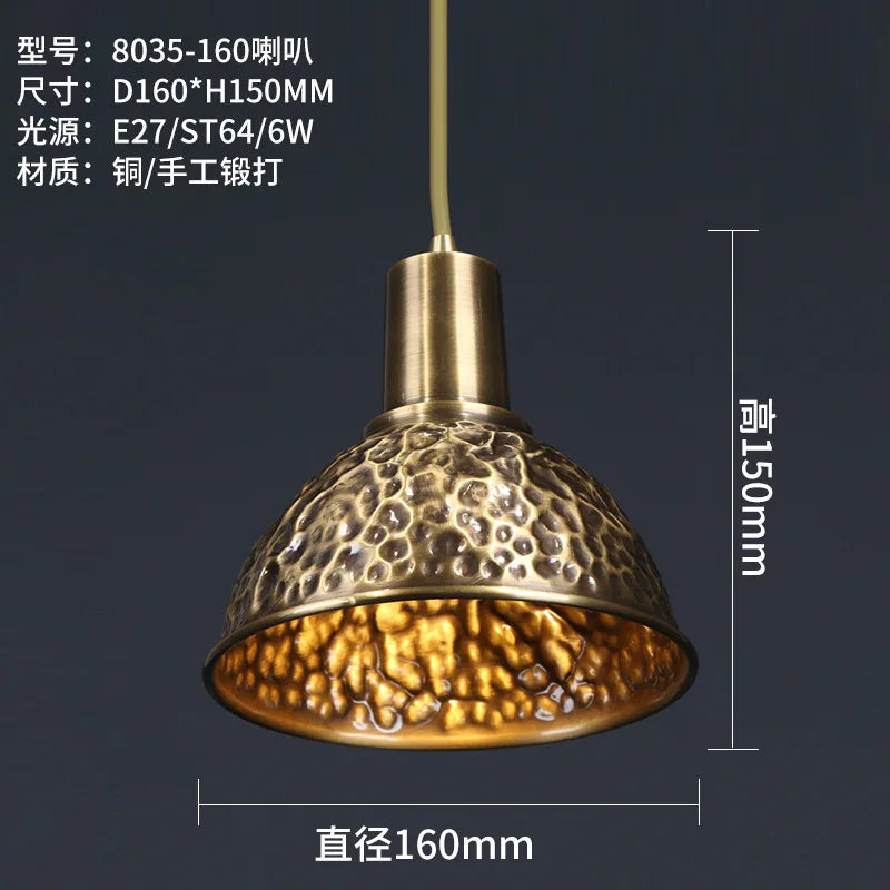 lustre décoratif chinois en cuivre pour ambiance zen