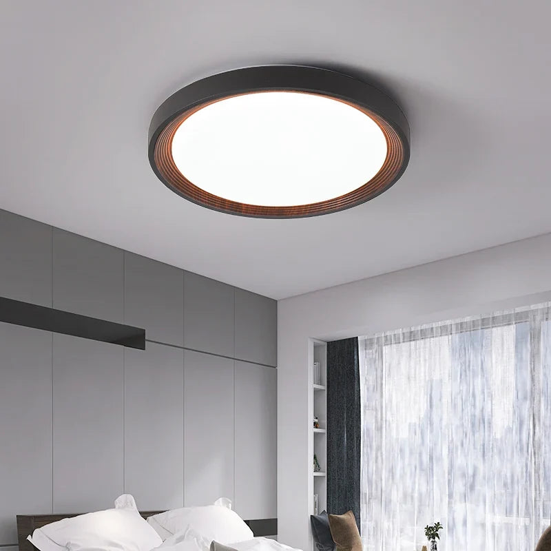 plafonnier moderne en noyer simple pour chambre principale