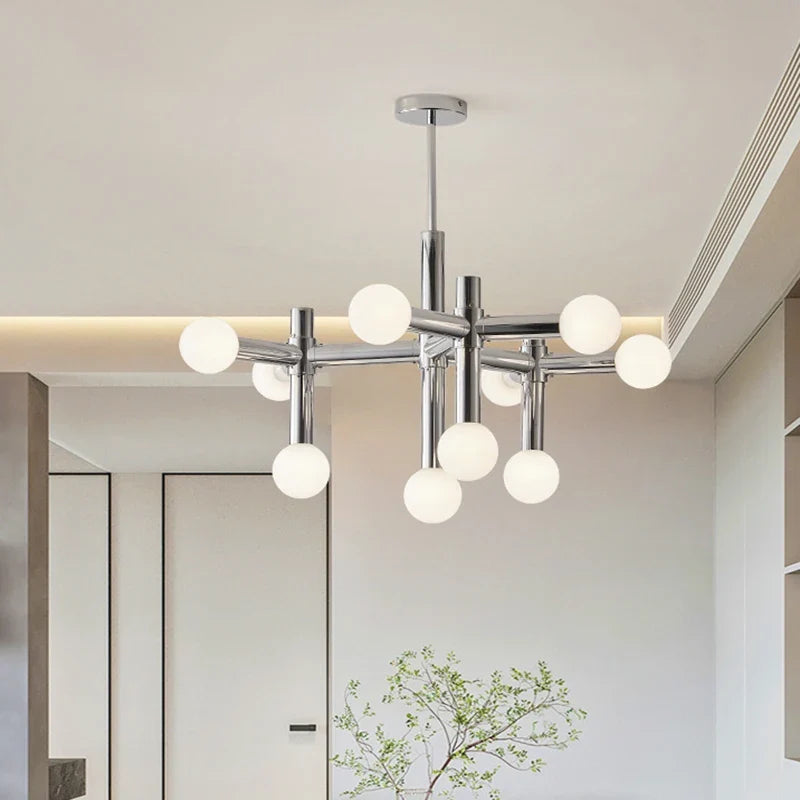 lustre chrome au design artistique pour éclairage d'intérieur