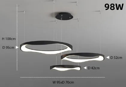 lustre circulaire à led design nordique moderne et créatif