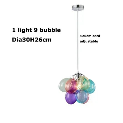 Colorful Bubble Chandelier Glass Pendant Lamp Ceiling Light Suspension Hanging Luminaire for Living Room Bedroom