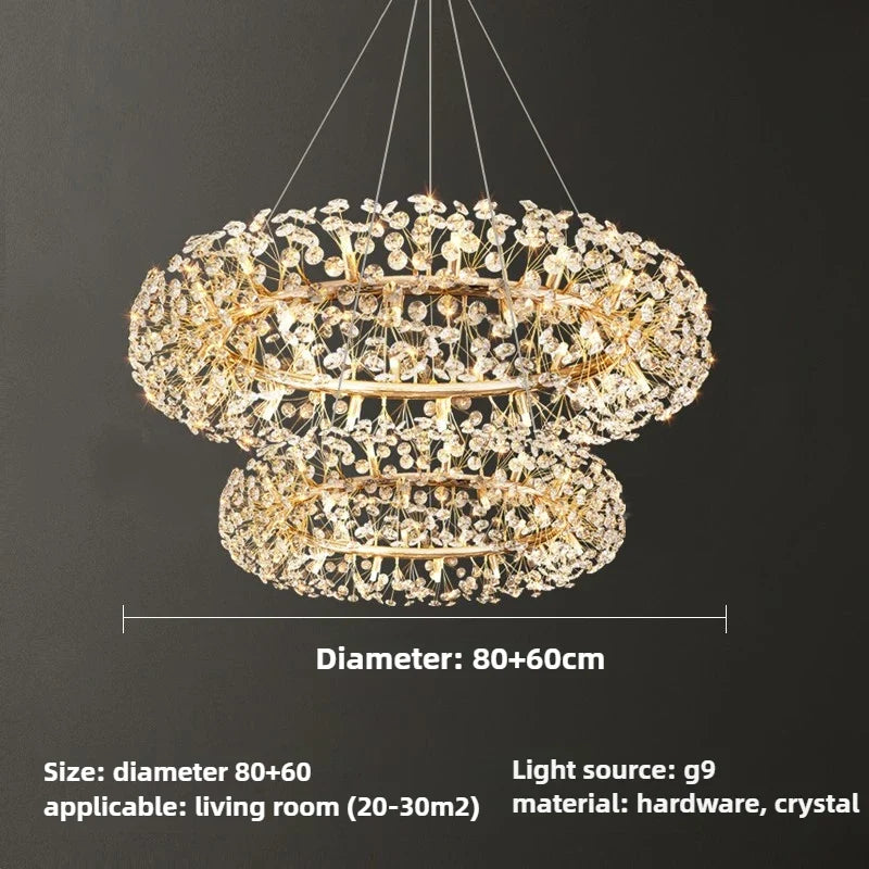 lustre en cristal moderne en forme de pissenlit créatif et atmosphérique