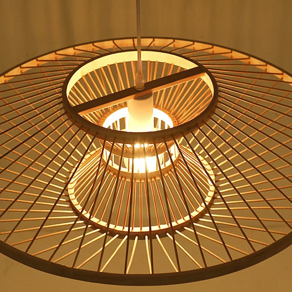 lustre en bambou d'art pour décoration et éclairage