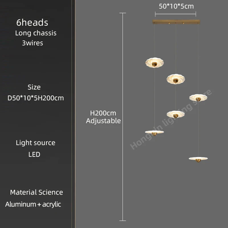 lustre moderne à led pour éclairage intérieur élégant