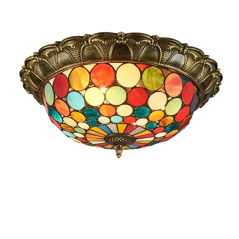 plafonnier led vitrail classique pour éclairage intérieur décoratif