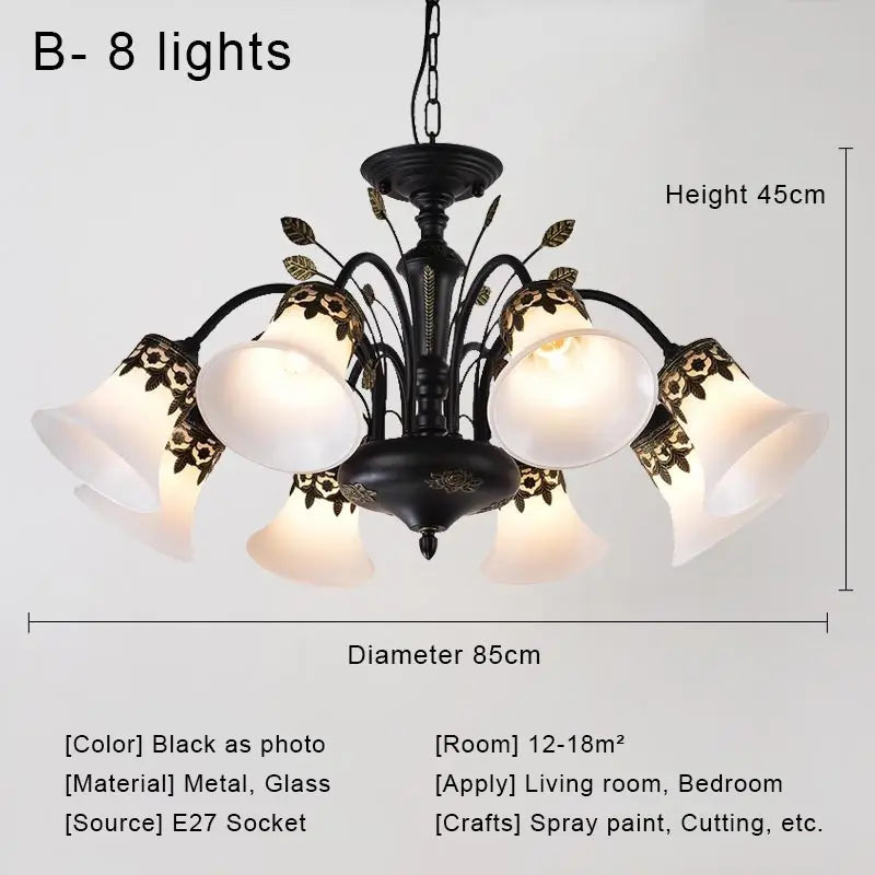 lustre à led rétro en verre pour intérieur vintage