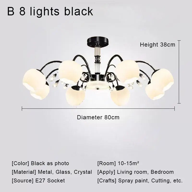 lustre en cristal nordique à led pour décoration intérieure moderne